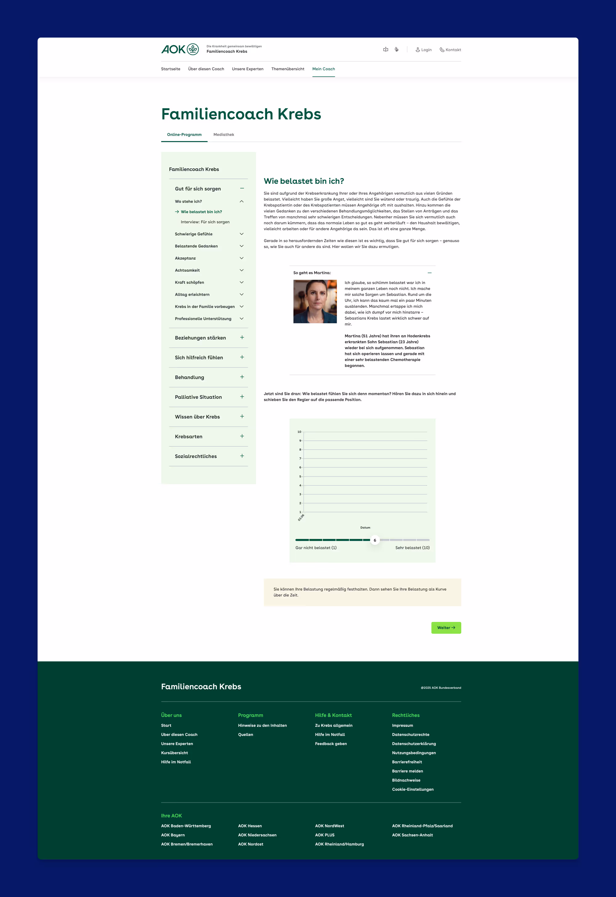 AOK Krebs Online-Coachprogram