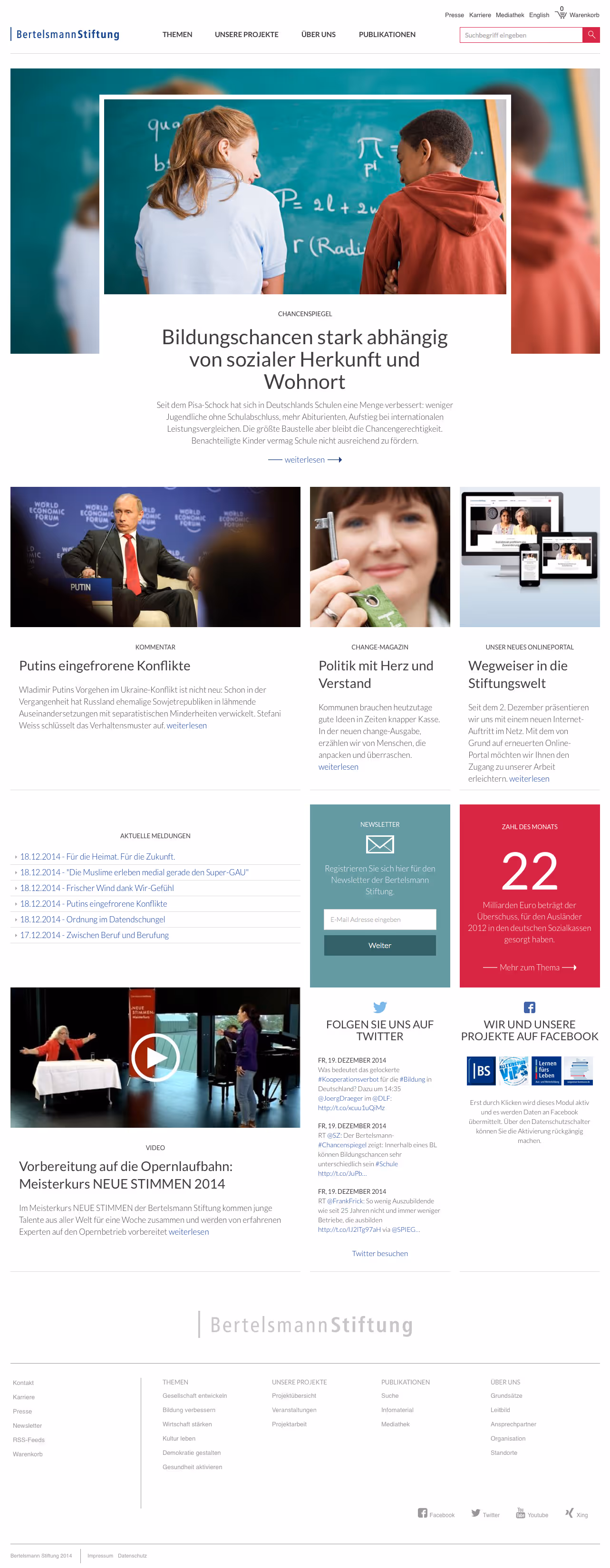 Bertelsmann-Stiftung Website