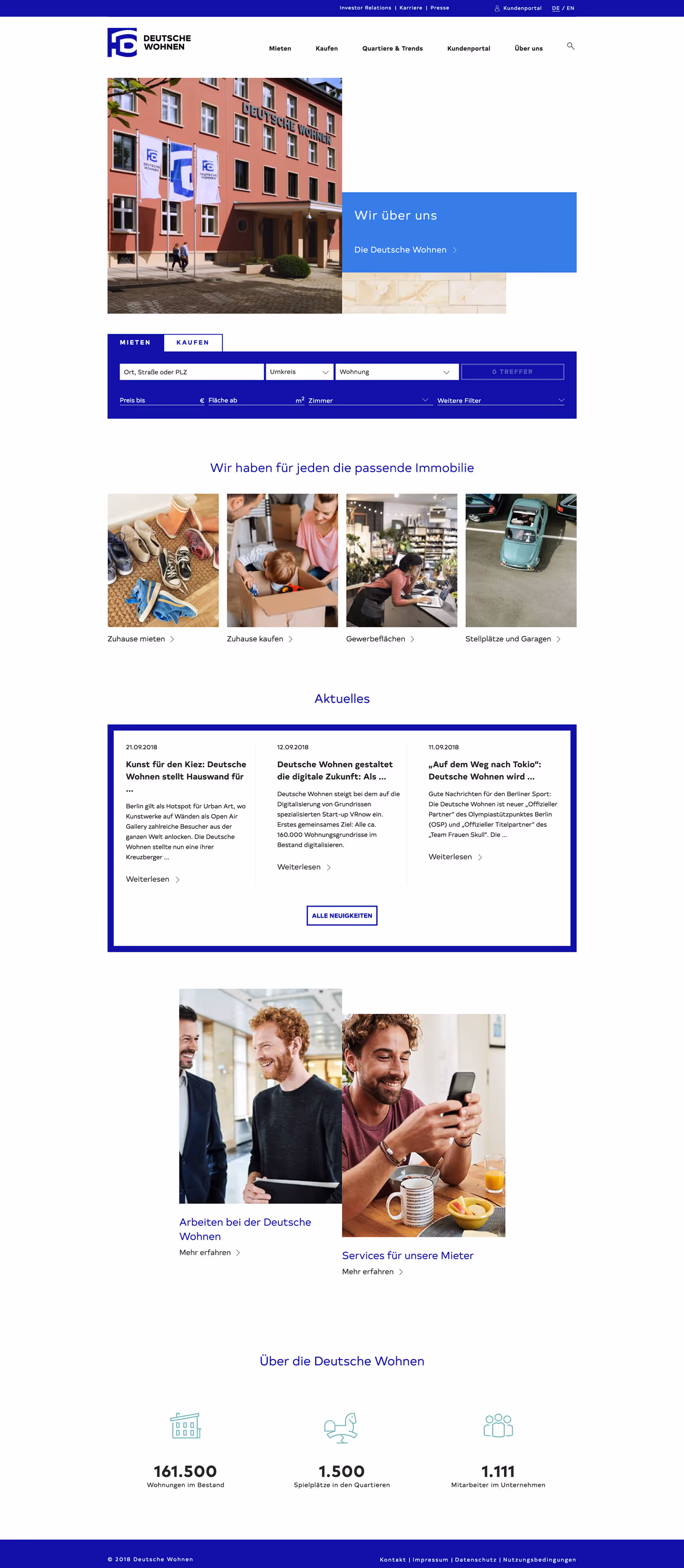 Deutsche Wohnen - Website